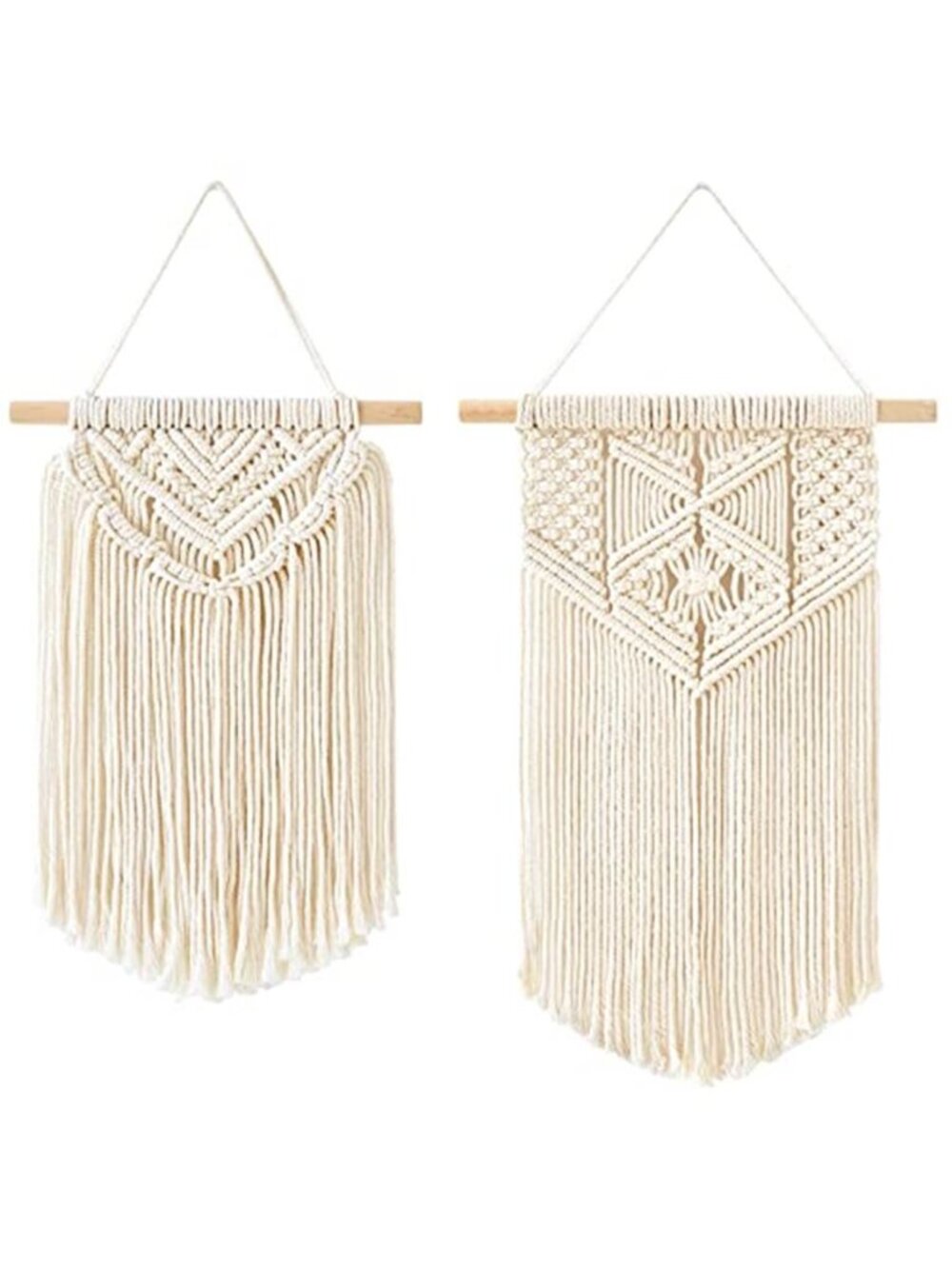 2 Pcs Macrame Wall Hanging Boho Wall Art Decor Woven Chic Bohemian Room Decor